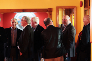 Guests line up to get a signed copy of Peter Cashin: My Fight for Newfoundland.