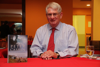 Edward Roberts with copies of Peter Cashin: My Fight for Newfoundland